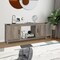 Natural Wooden TV Stand with Height Adjustable Shelves and 2 Storage Cabinets